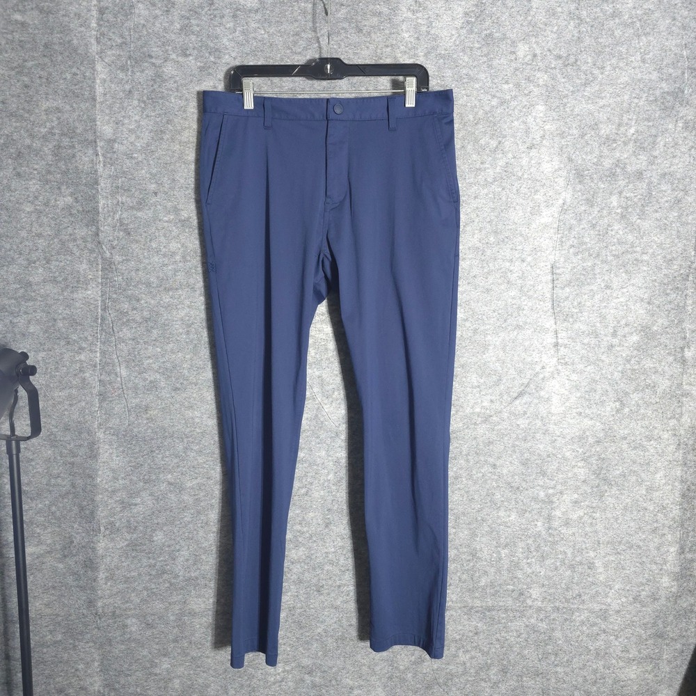 Rhone Commuter Slim Pants Mens 34 Navy Blue Performance Chino Trousers 15873